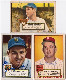 1952 Topps Signed Cards Trio (3 Different) Including Konstanty